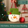 Christmas snowman felt gift bag with red handle 20x15cm for holiday party favors - Cartoon Snowman