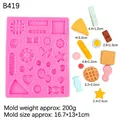 Pink silicone mold for waffles and chocolates with finished candy craft examples - Pink B419
