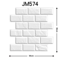 3D white brick self-adhesive wall panel JM574 with 30x30cm size measurements - 574-Modern Minimalist White Brick