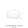 Small low transparent refrigerator organizer box made of thick plastic 15x10x5.8cm - Low Transparent Box - Small - PET