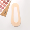 Women's ultra-thin ice silk invisible no-show sock in beige with non-slip silicone - One Size / Pink
