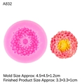 Pink sunflower silicone mold with a finished flower sample for cake decorating - A832 / Pink