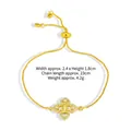 Bracciale placcato oro con Madonna, zirconi micro-incastonati e chiusura a scorrimento - SL-20-A Icona Fiore Di Croce