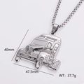 Macro view of silver punk truck pendant with 40mm height and 47.5mm width specs - Truck Design - Pendant Only
