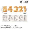 Silicone mold for numbers 1 to 5 with floral relief for cake and chocolate crafts - Numbers 1-5 / Gray
