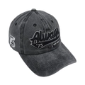 Detalle de gorra de béisbol vintage gris lavado con bordado 3D Always '75 New York - Ajustable / Negro y Gris