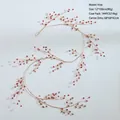 Red Christmas berry garland with gold glitter branches for festive DIY holiday decor - Red Vine