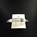 Silver metallic curved hair clip with brushed texture on white card background - 1003-8 Silver Arc Brushed
