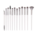 13-teiliges Augen-Make-up-Pinsel-Set mit weißen matten Griffen und Silberzwinge - 12 Stück / Weiß