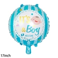 17-inch blue and white striped 'IT'S a Boy' foil balloon for baby shower decorations - 17 Inch Baby Boy Stripe