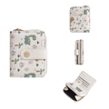 Short Baellerry wallet for women with white cartoon dinosaur print and multi-card slots - Off White