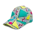 Retro baseball cap featuring colorful Memphis style geometric prints and yellow triangles - M (56-58cm) / Geometric Green