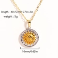 Collana in acciaio al titanio con ciondolo a sole e specifiche di dimensioni - Stile Viso di Sole