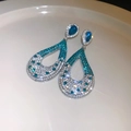 56# Argento-Sfumato Verde Blu-Goccia (Perno in Argento Sterling 925)