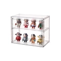 Zweistöckige Acryl-Vitrine für Sammelfiguren mit transparentem Regalboden und staubdicht - 898-A1 Mit Trennwand