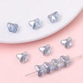 Perle a farfalla in cristallo di vetro azzurro per accessori di gioielleria fai da te - Stile Farfalla (4#) / 20 Pezzi/Confezione / Blu grigio