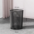Set of 2 black metal mesh trash cans for office and home, 29.5cm large capacity bin - 2 Pcs/Set / Large [18L] / Black