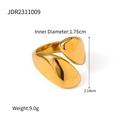 Minimalistischer 18k vergoldeter asymmetrischer offener Ring aus poliertem Edelstahl - Asymmetrischer Tropfen-Stil (JDR2311009) / Gold