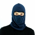 Winter thermal fleece balaclava in navy blue with windproof face guard for outdoor cycling - Navy Blue