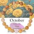 October birthstone bracelet featuring yellow natural stones with creativity card - October