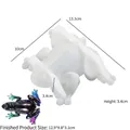 3D καλούπι σιλικόνης βατράχου για ρητίνη DIY με διαστάσεις και δείγμα τελικού προϊόντος - Βάτραχος / Λευκό
