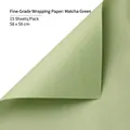 Waterproof matcha green flower wrapping paper, 58x58cm size for bouquets, 15 sheets pack - 15 Sheets/Pack (58*58cm) / Matcha Green