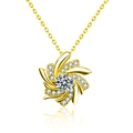 Pendente mulino a vento in argento 925 dorato con moissanite per donna elegante - Moissanite da 0,5 Carati / Oro