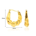 Twisted geometric 18K gold stainless steel earrings with dimensions 29mm by 26mm - Twisted Rope Large Hoop (E4628)