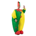 Inflatable clown costume set with red and green hat and oversized red shoes for parties - Classic Joker / One Size