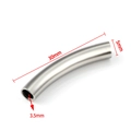 Curved 30mm silver stainless steel tube connector for DIY jewelry making - Steel Color Bent Tube 5x30mm