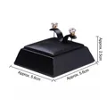 Black beveled stud earring stand with brushed texture for jewelry display, 5.6x5.6cm - Beveled Edge Earring Stud Stand (Black)