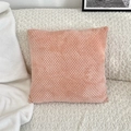 Soft pink textured pineapple fleece square pillowcase on a cozy white fleece sofa - Flesh Pink (No Insert)