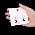 Creative enamel house earrings in black, white, and red with gold hooks and rhinestones - Black House