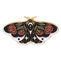 Exquise vlinderbroche van emaille met rode rozen en een halve maan in vintage stijl - Rood en wit vlinder (XZ6358)