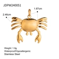 Gouden roestvrijstalen krabhanger uit de oceaan-collectie met afmetingen erbij - Krab Vorm (JDPW240051)