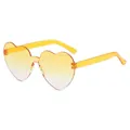Frameless heart shaped sunglasses with orange gradient tint and transparent temples - Two-tone C10