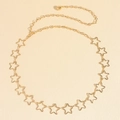 Chaîne de taille vintage en métal doré avec étoiles pour robes et pendentif ajustable - Doré