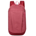 Minimalist red nylon backpack with vertical zipper pocket and pink handle details - All Wine Red