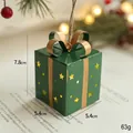 Scatola regalo di Natale in ferro verde scuro con fiocco dorato e stelle - Confezione regalo in ferro verde (con luce LED)