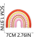 Detailed embroidery texture of rainbow patch measuring 7x5cm for bags and clothing decoration - Rainbow Style
