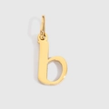 Polished gold personalized lowercase letter b pendant charm with a high-shine finish - Lowercase b - 14K Gold