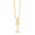 Macro shot of gold necklace featuring letter I pendant with elegant pearl inlay - Gold Letter I