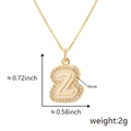 Collana con ciondolo lettera Z in oro con intarsio di zirconi e smalto bianco - Z Oro Ciondolo Solo (Senza Catena)