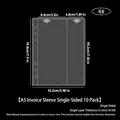 A5 2-pocket clear sleeve refill pages for photo cards 6-hole binder 10 pack - A5 Bill Style 2-Pocket Single-Sided Pages 10 Sheets 4#