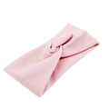 Fascia per capelli da yoga in maglia a coste rosa con un elegante nodo centrale - Rosa chiaro
