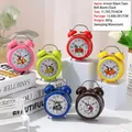 Réveil à double cloche silencieux de 4 pouces en rose, vert, jaune et bleu - Réveils fruits