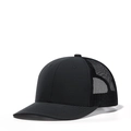 Classic black trucker hat with breathable mesh back and curved brim for outdoor sun protection - Adjustable / Dark Grey + Black Mesh