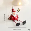 Hand-painted metal Santa Claus hanging ornament with red finish and white star patterns - Red Santa Claus Hanging Ornament