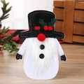 Christmas gnome cutlery holder in red and black felt for festive kitchen table decor - Top Hat Round