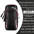 Fascia da braccio sportiva nera e rosa impermeabile per smartphone fino a 6,5 pollici - Fascia da Braccio a Pois Rosa